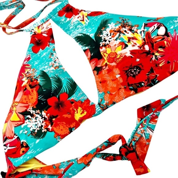 NWT Relleciga Swim Sexy Keyhole Swimsuit Cutout High Neck Bikini Top - Picture 5 of 5